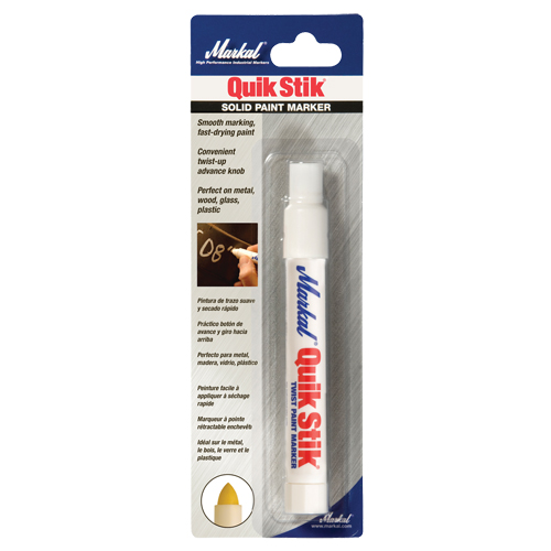 Quik Stik&reg; Paint Marker, Solid Stick, White - Markal 061067