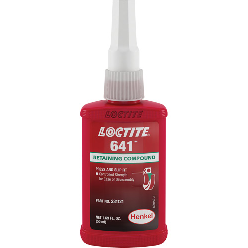 Retaining Compound 641 Controlled Strength, 50 ml, Bottle, Yellow - Loctite 231121