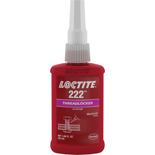 222 Threadlocker, Purple, Low, 50 ml, Bottle - Loctite 231127