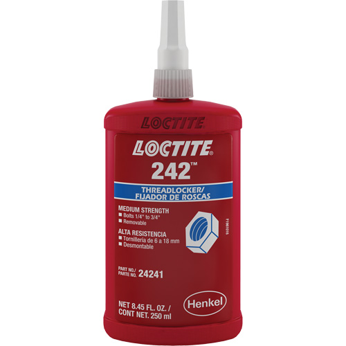 Threadlocker 242 , Blue, Medium, 250 ml, Bottle - Loctite 135356