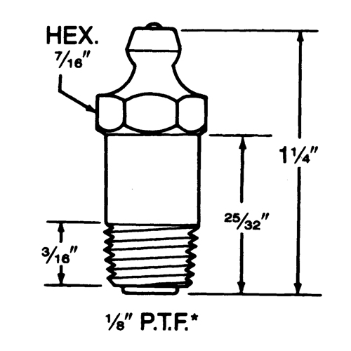 Fitting, 1/8" Thread - Alemite 1607-B