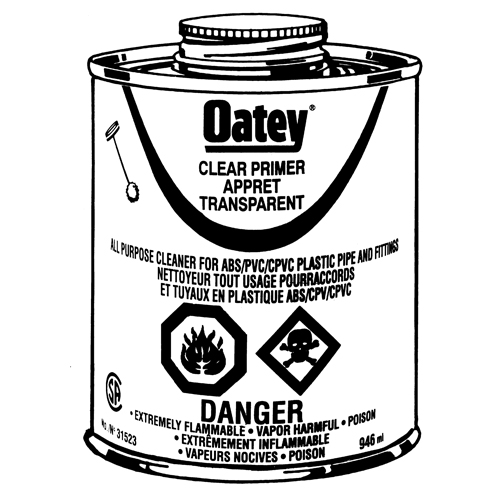 Clear Primer, 946 ml, Brush Top Can - Oatey 31528