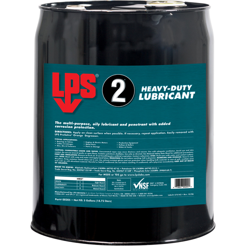 2&reg; Heavy-Duty Lubricant, Pail - LPS 00205