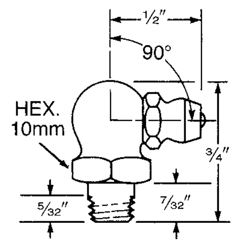 Fitting, 6 mm Thread - Alemite 2108
