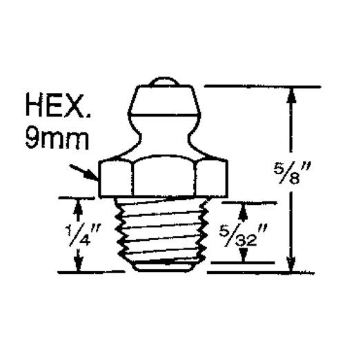Fitting, 8 mm Thread - Alemite 2103