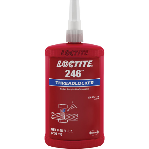 Threadlocker 246 High Temperature, Blue, Medium, 250 ml, Bottle - Loctite 234174