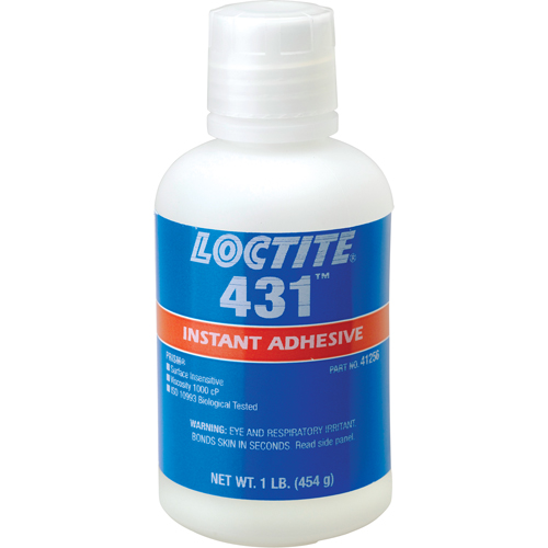 Adh&eacute;sif instantan&eacute;  431 pour toute surface, Transparent, Bouteille, 454 g - Loctite 868372