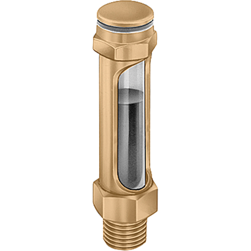 Brass Liquid Level Gauges - Straight, Threaded, 2-7/16" L, 225°F (107.22° C) - Oil-Rite Corp B1144-2