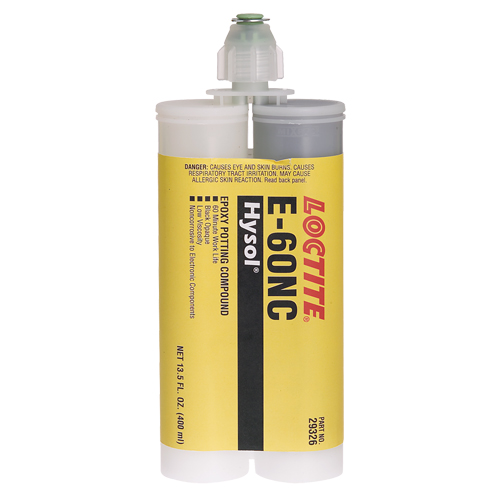 E-60NC Electrically Non-Corrosive Structural Adhesives, 400 ml, Dual Cartridge, Two-Part, Black - Loctite 237115