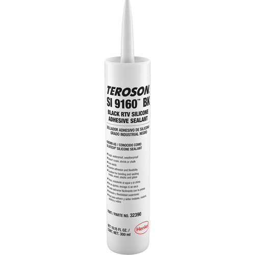 Teroson&reg; SI 9160 Silicone Sealant, Cartridge, Black - Loctite 475373