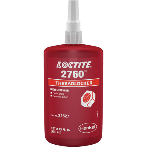 2760 Threadlocker, Red, High, 250 ml, Bottle - Loctite 303442