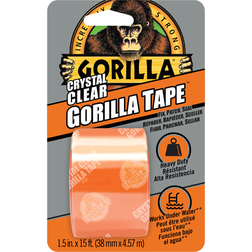 Ruban de r&eacute;paration, 38 mm (1-1/2") x 4,5 m (15'), Transparent - Gorilla 6115002