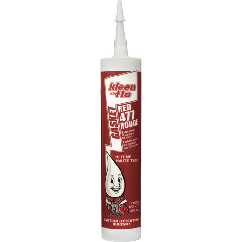 Hi-Temp Silicone Gasket Maker, Cartridge, Red - Kleen-Flo 477