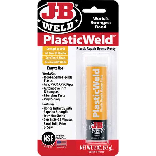 PlasticWeld Epoxy, 2 oz., Stick, Off-White - J-B Weld 8237CAN