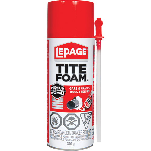 Scellant en mousse isolante pour trous & fissures Titefoam, Canette a&eacute;rosol, Blanc - Lepage 2838724