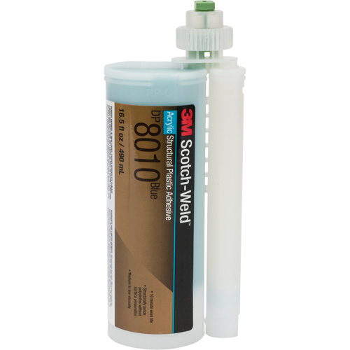 Adh&eacute;sif structural pour composants en plastique Scotch-Weld, Deux composants, Cartouche, 490 ml, Bleu - 3M DP8010-490ML