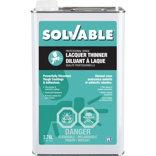 Professional Grade Lacquer Thinner, Rectangular Can, 3.78 L - Solvable 53-354