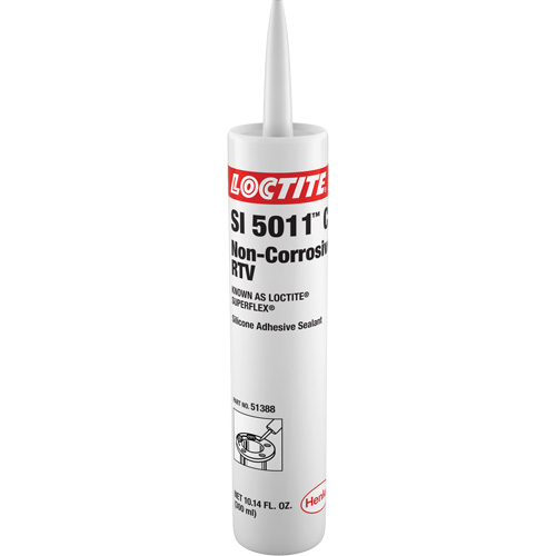 Superflex&reg; SI 5011CL Non-Corrosive RTV Silicone, Cartridge, Clear - Loctite 234325