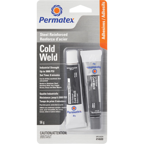 Cold Weld Bonding Compound, 2 x 28 g, Tube, Two-Part, Grey - Permatex 81374