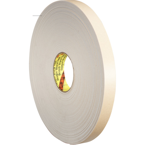 Double-Coated Foam Tape, 33 m (108') L x 25.4 mm (1") W, 62 mils, Polyethylene - 3M 4496W-1X36