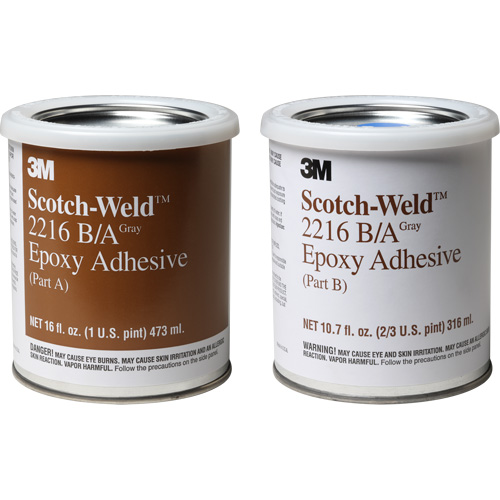 Adh&eacute;sif Scotch-Weld, 32 oz liq., Trousse, Deux composants, Gris - 3M 2216-1PT-KIT-GRY
