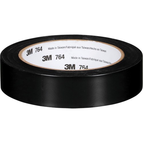 Ruban en vinyle pour travaux g&eacute;n&eacute;raux 764, 25,4 mm (1") la x 32,9 m (108') lo, 5 mils, Noir - 3M 764-1X36-BLK