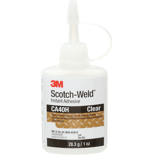 Instant Adhesive, 1 oz., Bottle, Clear - 3M CA40H-1OZ