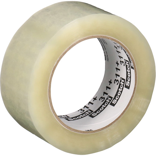 Scotch&reg; 311+ Box Sealing Tape, Acrylic Adhesive, 48 mm (1-22/25") x 100 m (328') - 3M 311+-48X100-CLR