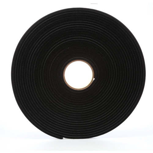 4504 Vinyl Foam Tape, 19 mm (3/4") W x 16.5 m (54') L, 250 mils, Black - 3M 4504-3/4X18