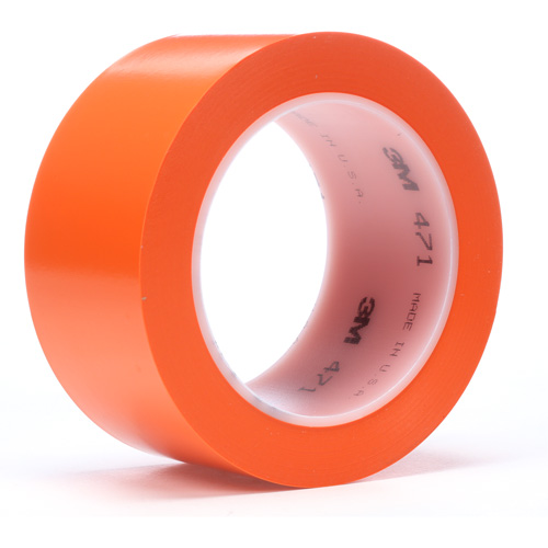 471 Vinyl Tape, 19 mm (3/4") W x 32.9 m (108') L, 5.2 mils, Orange - 3M 471-3/4X36-ORG