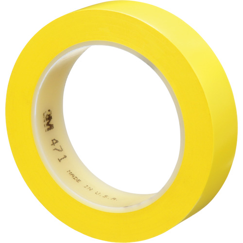 Ruban en vinyle 471, 25,4 mm (1") la x 32,9 m (108') lo, 5,2 mils, Jaune - 3M 471-1X36-YLW-IW