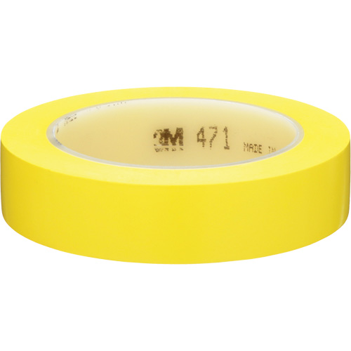 471 Vinyl Tape, 25.4 mm (1") W x 32.9 m (108') L, 5.3 mils, Yellow - 3M 471-1X36-YLW