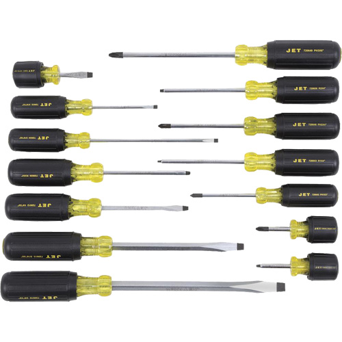 JKS-14S Cushion Grip Screwdriver Set, 14 Pcs. - JET 720566