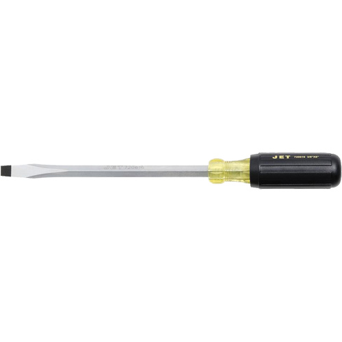 JKSS-8 Tournevis &agrave; fente, Tige de 3/8", Carr&eacute;e, 8" lo, Prise en Coussin&eacute;e - JET 720616
