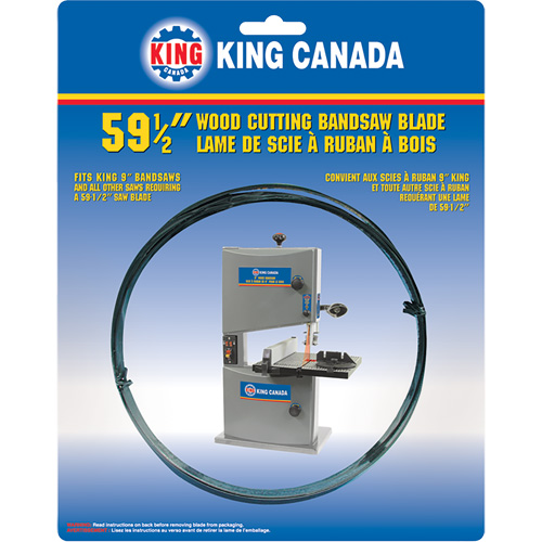 Lame de scie &agrave; ruban pour la coupe du bois, 59-1/2" lo x 1/4" la x &eacute;paisseur 0,014", 6 dents par pouce - King Canada KBB-9-6