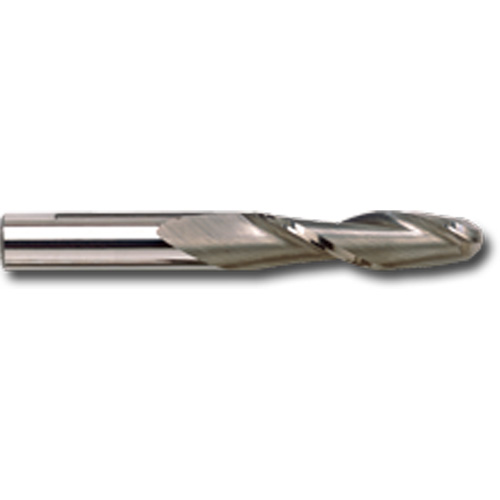 Fraise en bout extra longue &agrave; embout sph&eacute;rique pour aluminium, 7/16" dia., 2 cannelures, Acier rapide - Clarkson Osborn EM20028