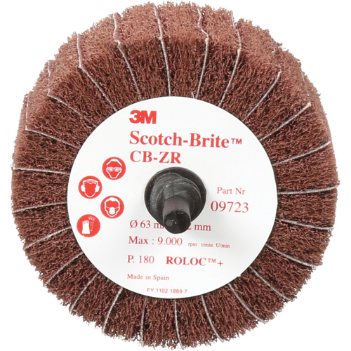 Scotch-Brite Combi-Wheel, 2-1/2" Dia., 180 Grit, Aluminum Oxide - 3M AB83659