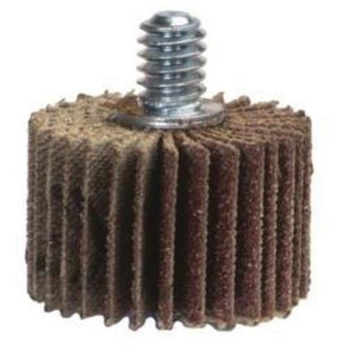 Super Finish Mini Flap Wheel, Aluminum Oxide, 60 Grit, 1" x 1" x 1/4"-20 - Merit 08834130706