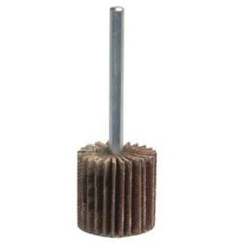 Grind-O-Flex Mini Mounted Flap Wheel, Aluminum Oxide, 80 Grit, 1-1/2" x 1/2" x 1/4" - Merit 08834137131
