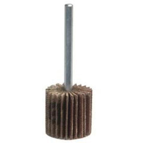 Grind-O-Flex Mini Mounted Flap Wheel, Aluminum Oxide, 60 Grit, 3" x 3/4" x 1/4" - Merit 08834130796
