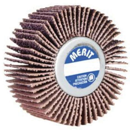 Grind-O-Flex Mini Quick-Change Flap Wheel, Ceramic Alumina, 120 Grit, 3" x 1" x 1/4"-20 - Merit 08834135017