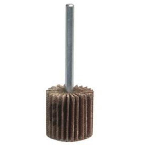 Grind-O-Flex Mini Mounted Flap Wheel, Aluminum Oxide, 240 Grit, 2" x 1/2" x 1/4" - Merit 08834137354