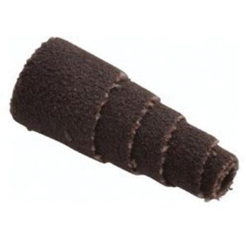 Cartouche de bandes abrasives coniques ALO, 120 Grain, 3/8" dia., Oxyde d'aluminium, 1" lo, 1/8" Dimension de l'arbre - Merit 08834181717