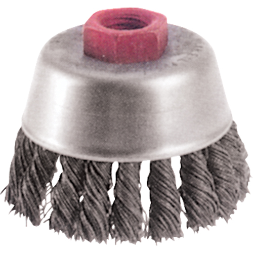 Knot Wire Cup Brushes - High Speed Small Grinder, 2-3/4" Dia. x M10x1.25 Arbor - Osborn 0003335600