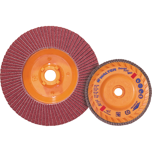 Disque &agrave; lamelles Stainless Enduro-Flex, 5" x 5/8"-11, Type 27, Grain 40, Alumine de zirconium - Walter Technologies Pour Surface 06F504