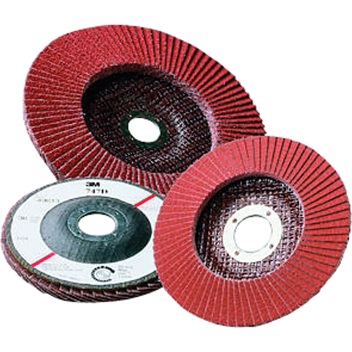 747D Flap Discs, 4-1/2" x 7/8", Type 27, 50 Grit, Ceramic - 3M AB49614