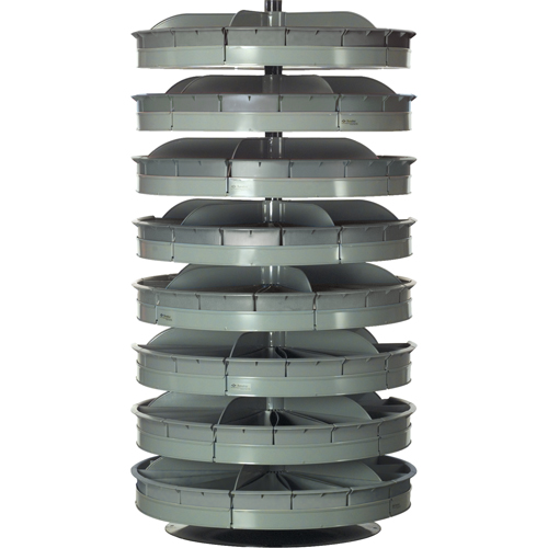 Rotabin&reg; Storage Units, 500 lbs. Capacity per Level, 5 Level, 43" H x 34" Dia. - Durham Manufacturing 