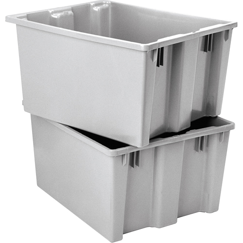 Polylewton Stack-N-Nest&reg; Containers, 13" x 24" x 20", Grey - Lewis Bins+ 5800003