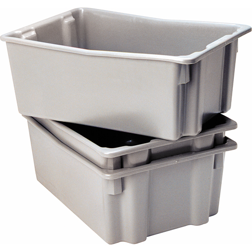 Polylewton Stack-N-Nest&reg; Containers, 10.5" x 26.1" x 18.7", Grey - Lewis Bins+ 5500003