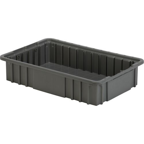 Divider Box, Polyethylene, 15.5" W x 9.9" D x 3.5" H, Grey - Lewis Bins+ 6003503
